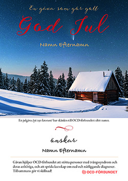 Julkort för julgåva till OCD-förbundet.