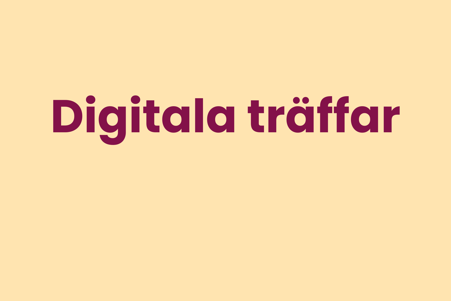 Aktiviteter: digitala träffar