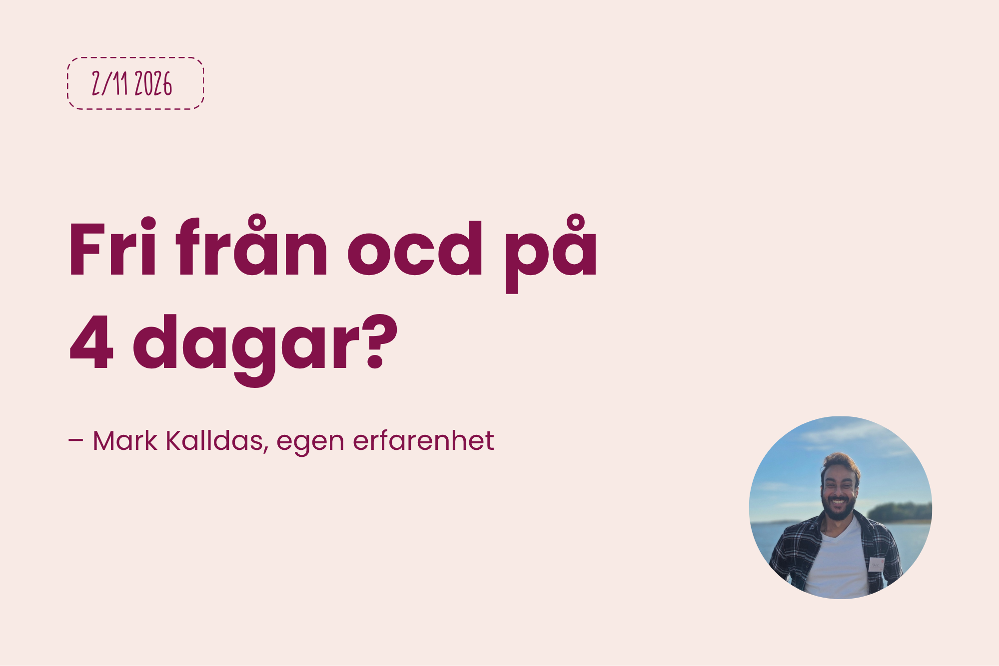 Föreläsning: Fri från ocd på 4 dagar?