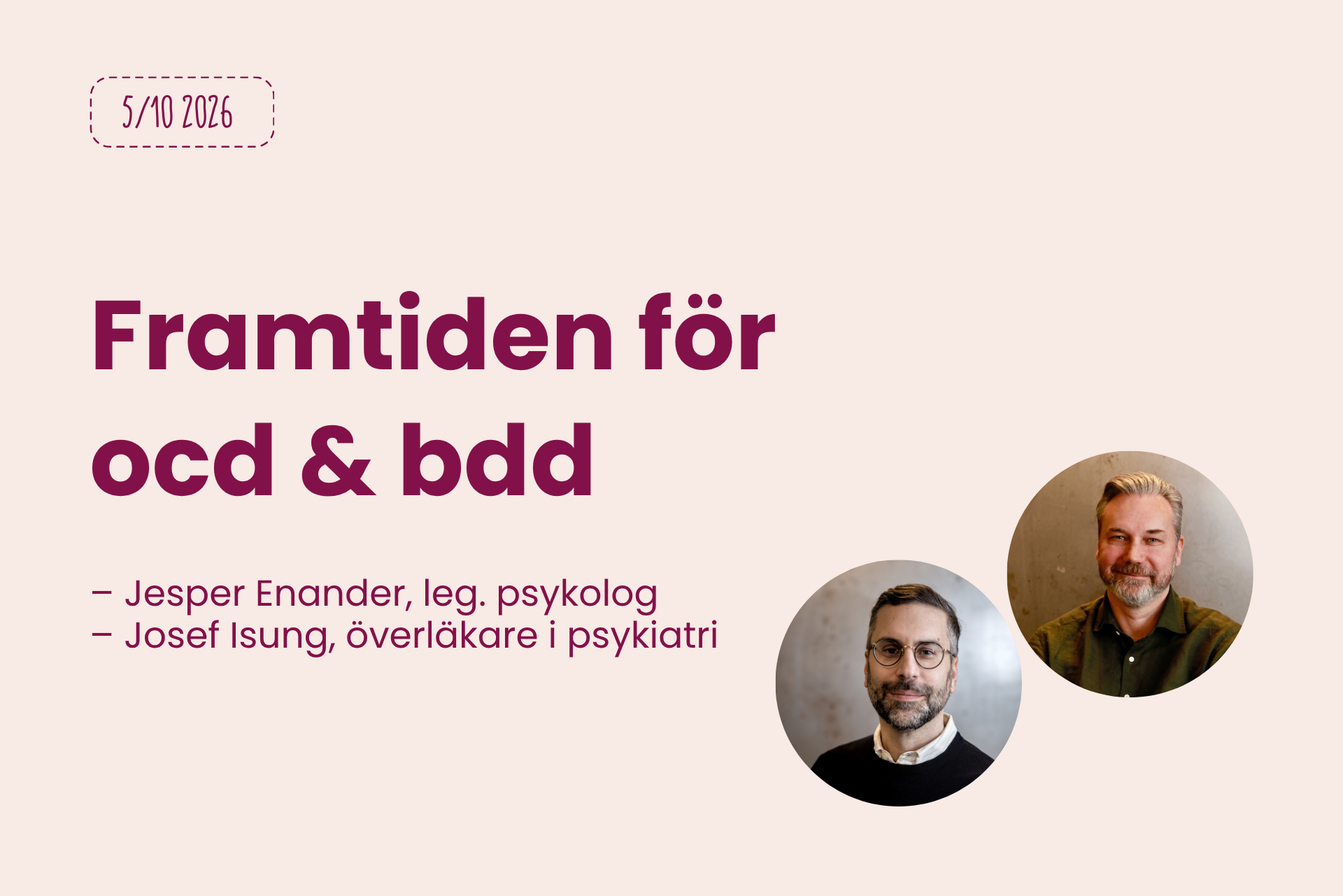 Föreläsning: Framtidens behandlingar av ocd & bdd