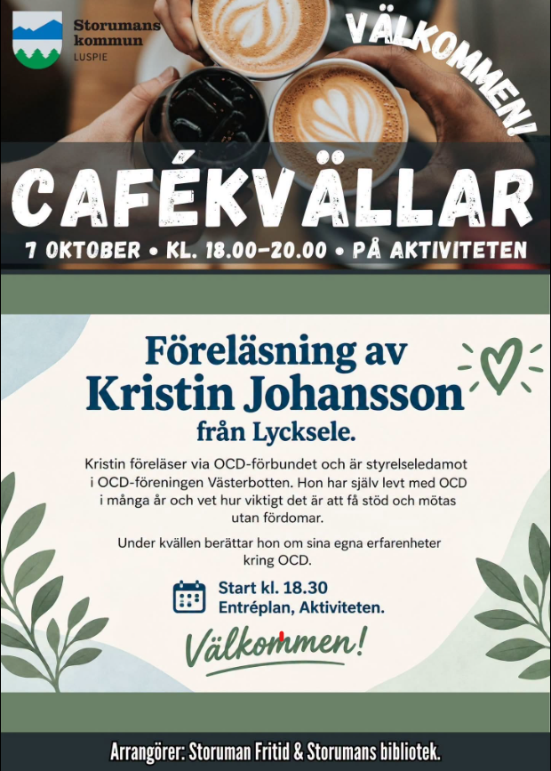 7/10 Föreläsning om ocd i Storuman